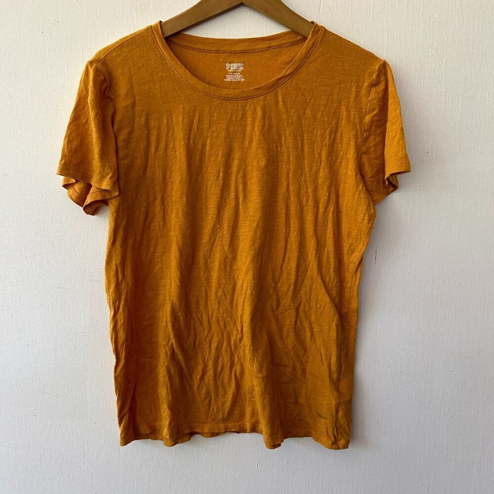 PINK Victorias Secret T-shirt Womens Large Tee Marigold Autumn Fall Boho Prairie